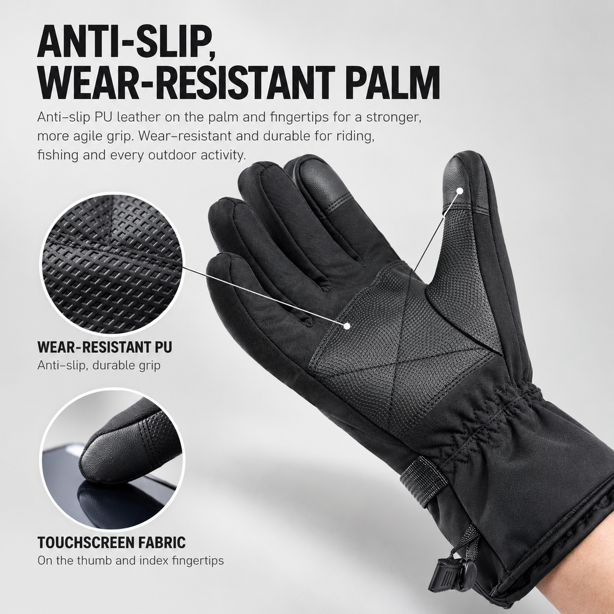 ThawGrip Pro | Heated-Gloves Waterproof All-Finger Heating