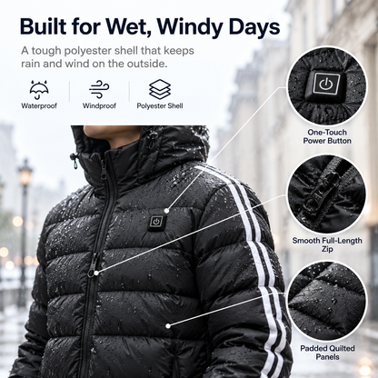 Kelvane 11-Zone Heating Jacket Long Hooded Coat