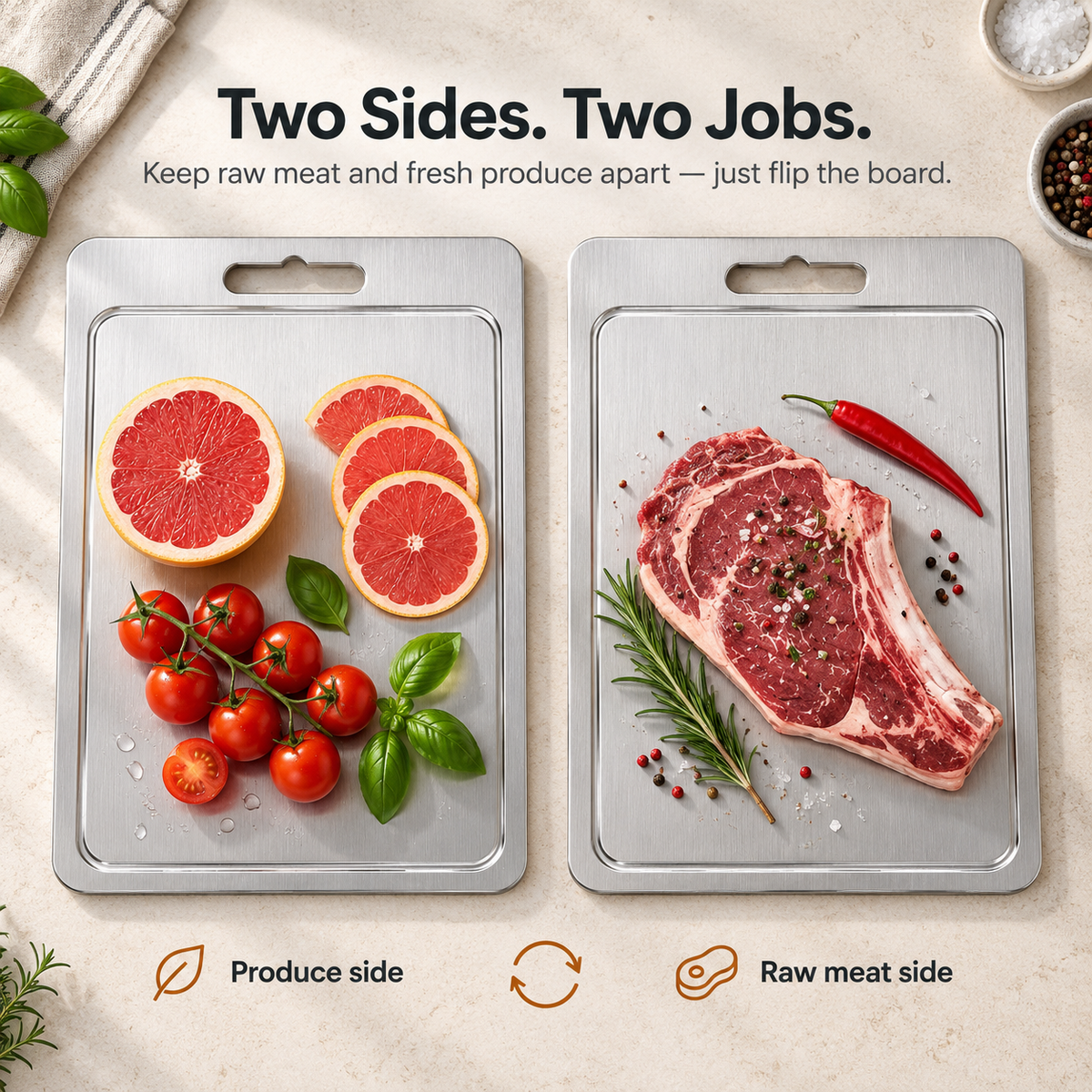 Aurelo Stainless Steel Cutting Board