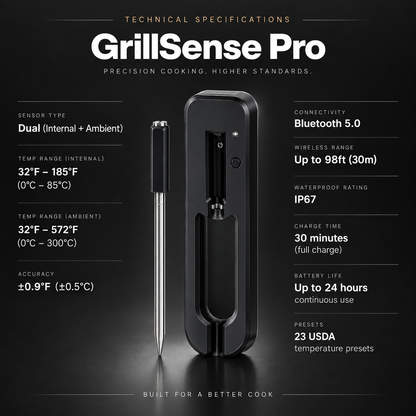 GrillSense Pro – Wireless Smart Meat Thermometer