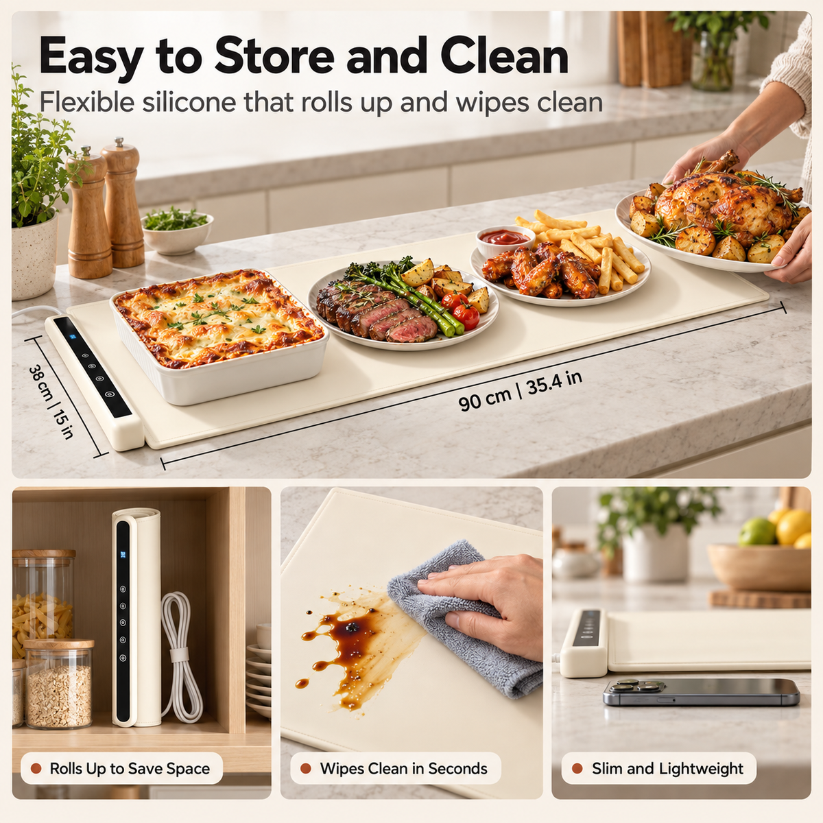 Servora Roll-Up Food Warming Mat