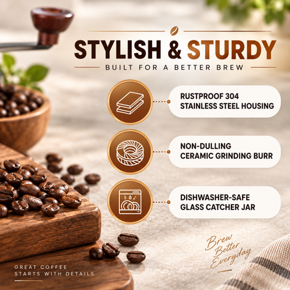 BrewCraft Pro – Manual Coffee Grinder with Ceramic Burr
