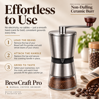 BrewCraft Pro – Manual Coffee Grinder with Ceramic Burr