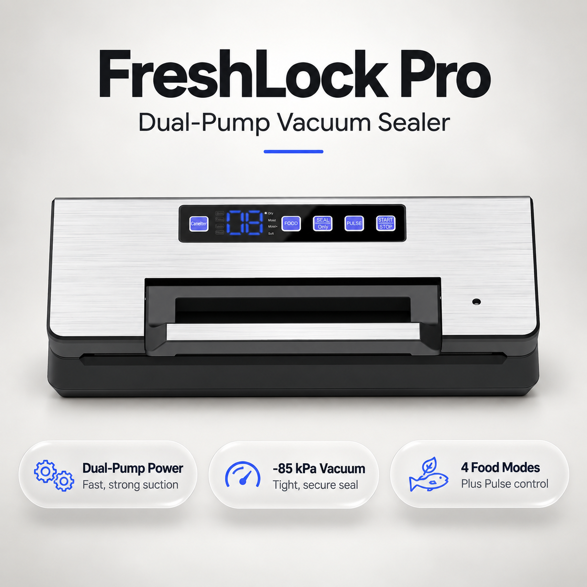 FreshLock Pro Dual-Pump Vacuum Sealer for Food Storage