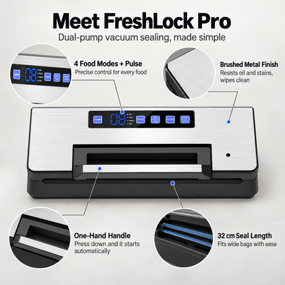 FreshLock Pro Dual-Pump Vacuum Sealer for Food Storage