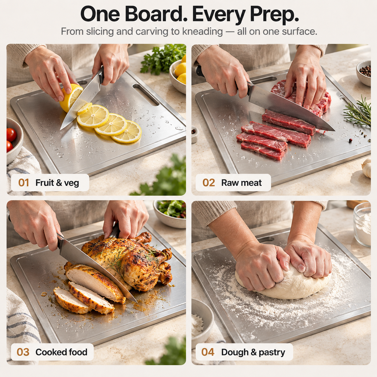 Aurelo Stainless Steel Cutting Board