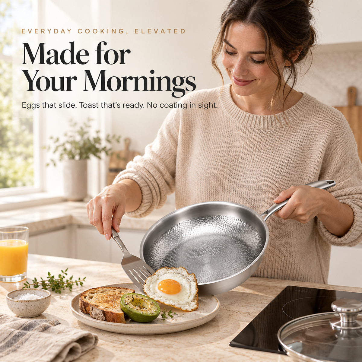 Hexora Titanium Frying Pan with Lid