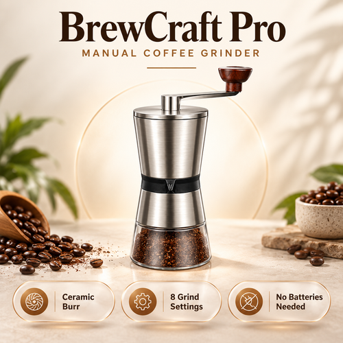 BrewCraft Pro – Manual Coffee Grinder with Ceramic Burr
