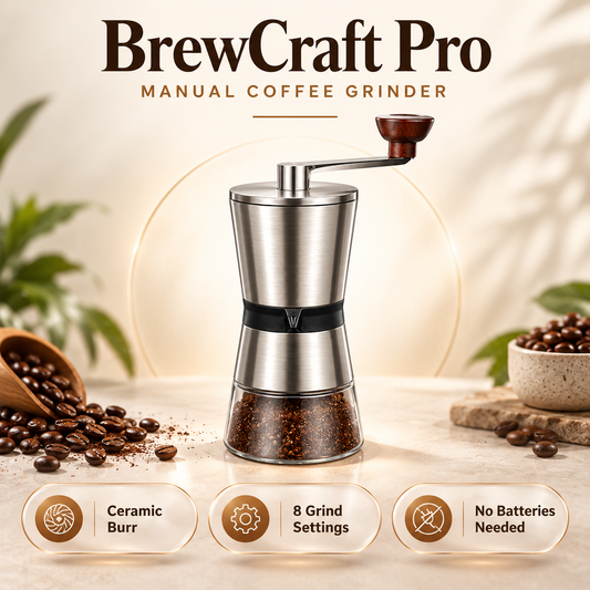 BrewCraft Pro – Manual Coffee Grinder with Ceramic Burr