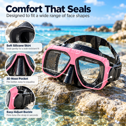 Reefora Snorkel Set Dry Top Snorkel, Mask & Fins