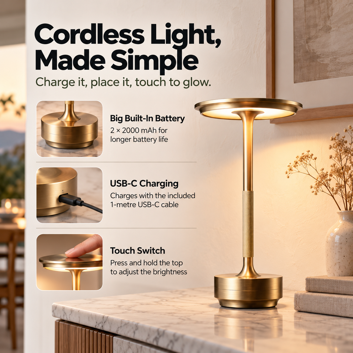 Candeo | Cordless Table Lamp