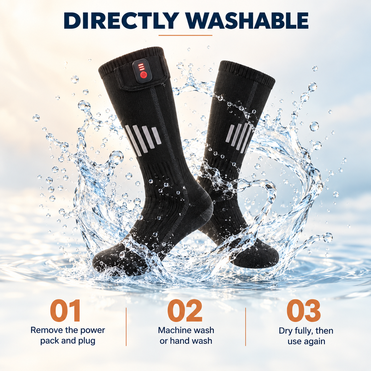 WarmStride Rechargeable Heated Socks, 3 Heat Levels