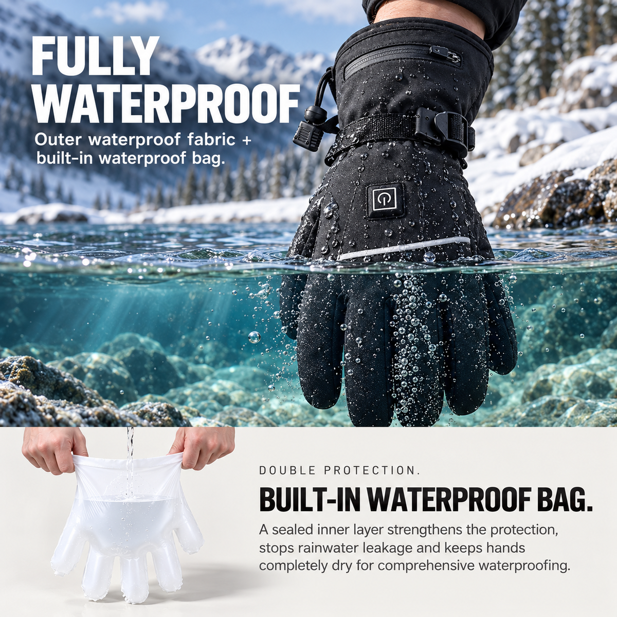ThawGrip Pro | Heated-Gloves Waterproof All-Finger Heating