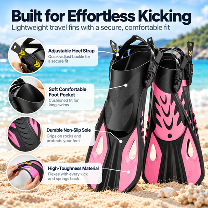 Reefora Snorkel Set Dry Top Snorkel, Mask & Fins