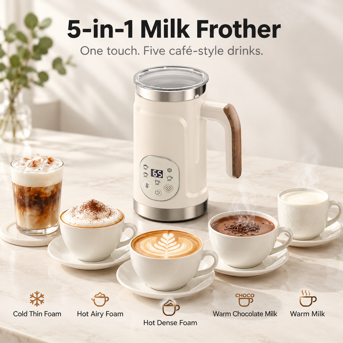 Velluto 5-in-1 Milk Frother & Hot Chocolate Maker