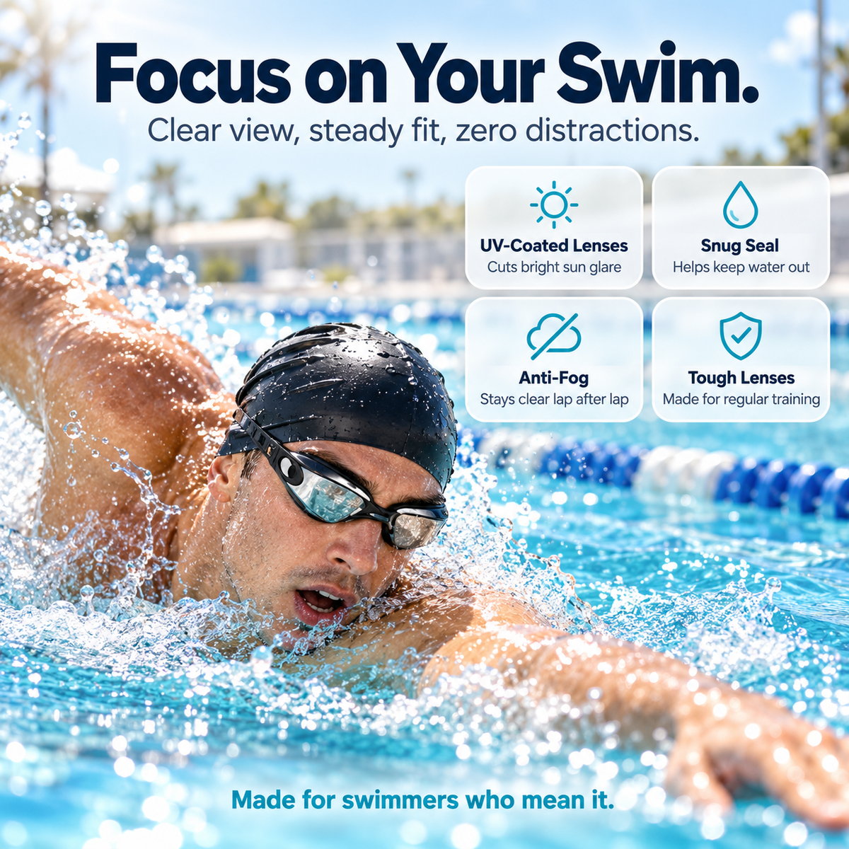 Clarivo Anti-Fog Swim Goggle Set