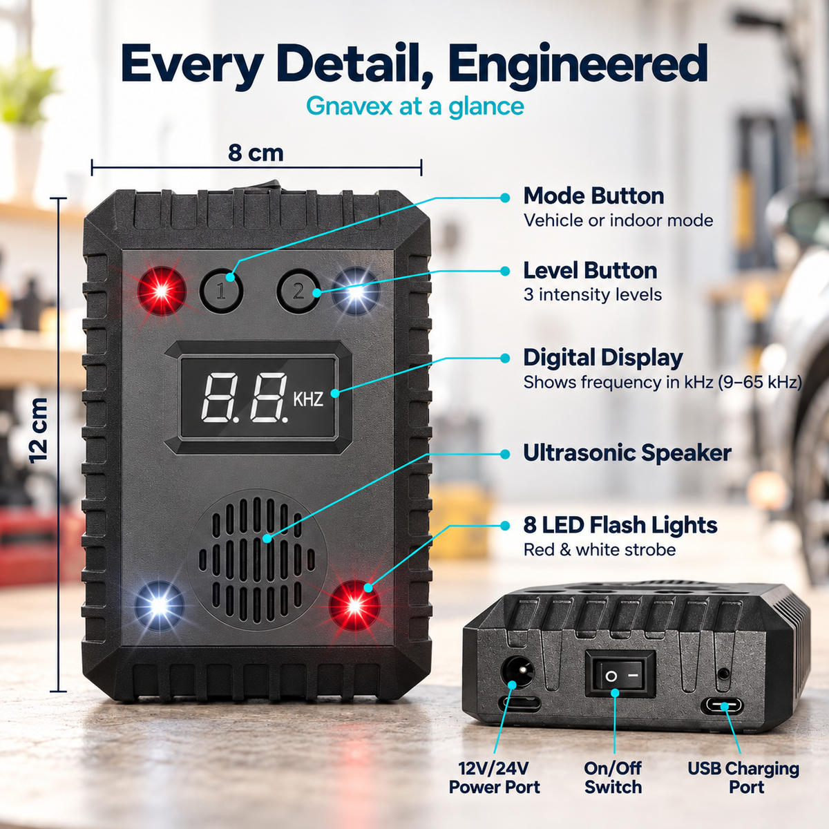 Gnavex Ultrasonic Car Rodent-Repeller