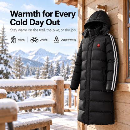 Kelvane 11-Zone Heating Jacket Long Hooded Coat
