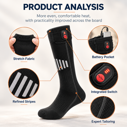 WarmStride Rechargeable Heated Socks, 3 Heat Levels