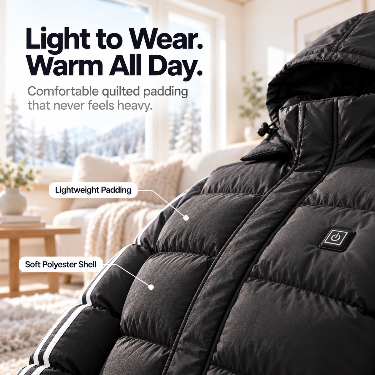 Kelvane 11-Zone Heating Jacket Long Hooded Coat