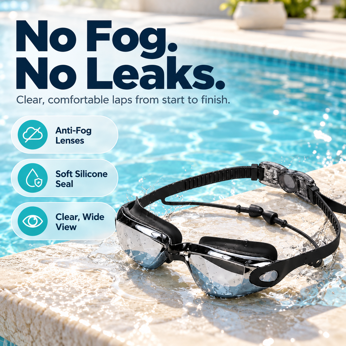 Clarivo Anti-Fog Swim Goggle Set