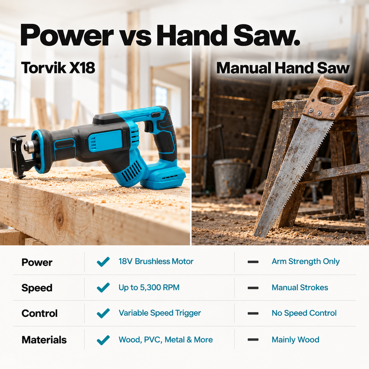 Torvik X18 Cordless Reciprocating-Saw