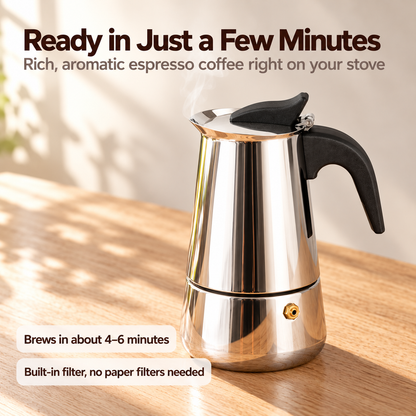 Caffora Stovetop Espresso Maker Coffee Pecolator