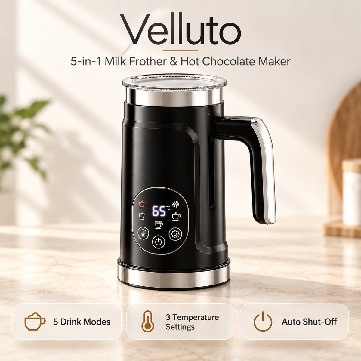 Velluto 5-in-1 Milk Frother & Hot Chocolate Maker