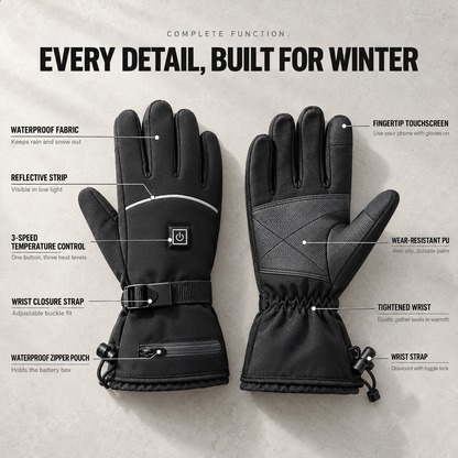 ThawGrip Pro | Heated-Gloves Waterproof All-Finger Heating