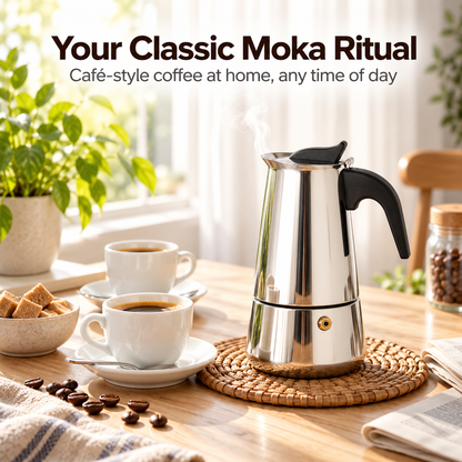 Caffora Stovetop Espresso Maker Coffee Pecolator