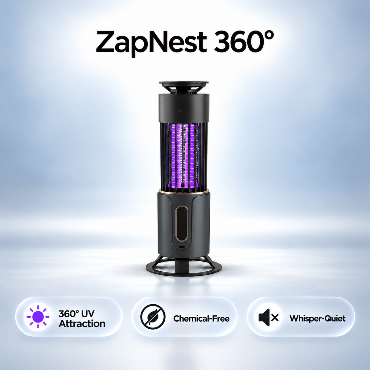 ZapNest 360° Mosquito-Zapper | Chemical Free UV-Repellent